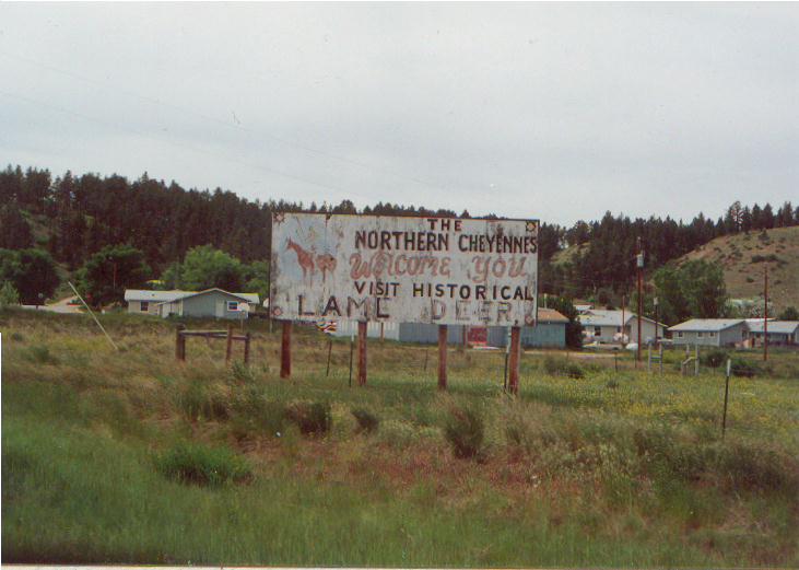 Vjezd do rezervace Lame Deer